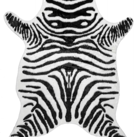 NuLoom Clara Faux Zebra Fur Washable Area Rug 6x8 - Picture 2 of 10